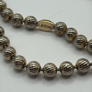 Vintage Classic Champagne Gold Beaded Necklace 28”